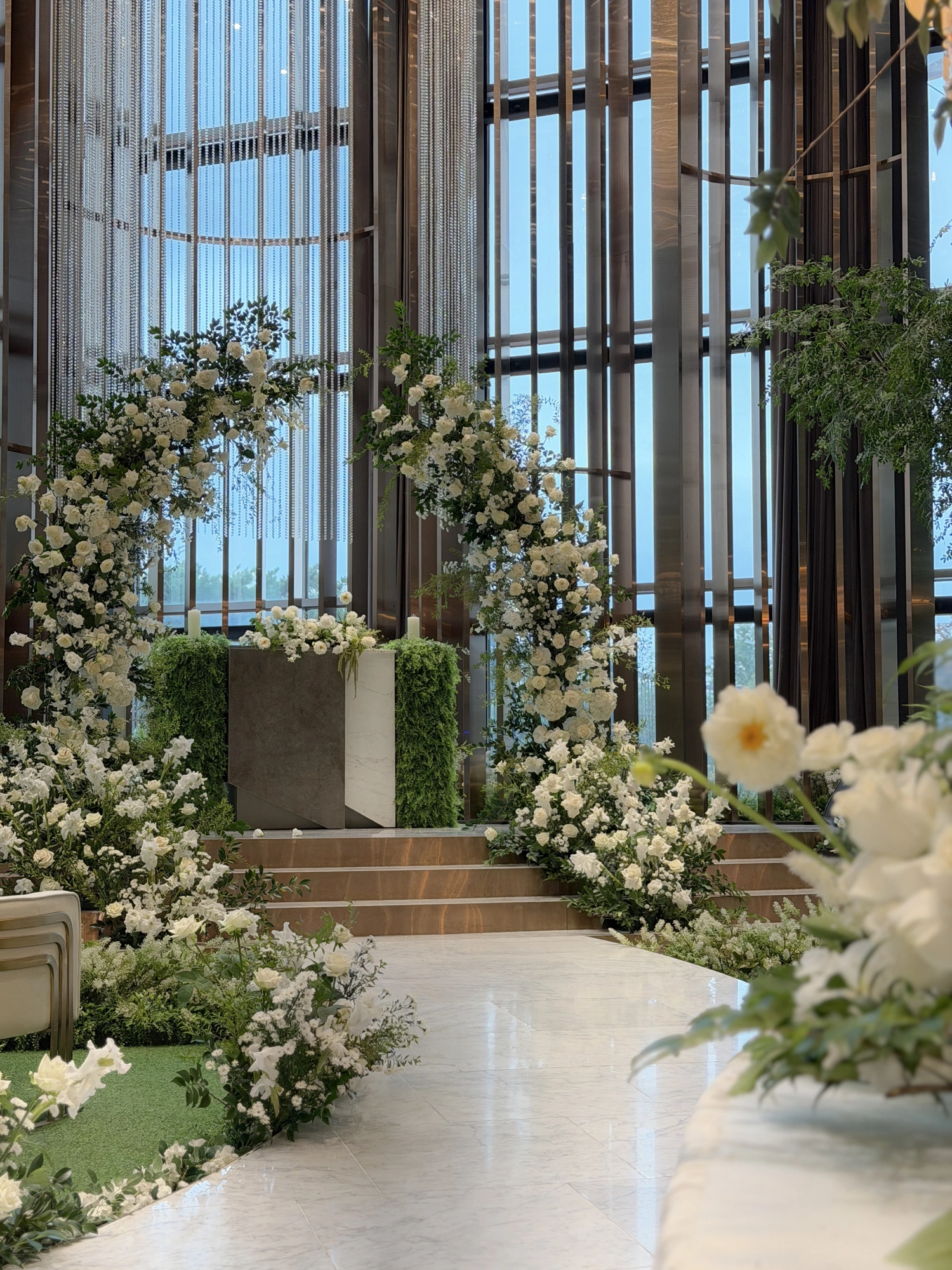 웨딩홀 생화장식 커스텀웨딩